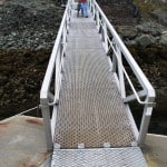 The ramp down to A Dock is really steep at low tide. The darker half of the rocky shore shows just how low a low tide can be.