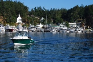 The entrance to Roche Harbor Marina.