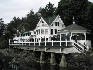 The old McMillan house at the head of the docks at Roche Harbor Resort. The very nice McMillan Dining Room is on the main floor, and the Madrona Bar &amp; Grill is on the deck level.