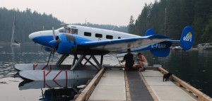 This Beech 18 landed in front of us and taxied up to the dock.  It's a charter out of Campbell River, and I'd fly it in a hearbeat.