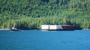 A tug and double-wide tow at Dent Rapids.