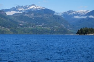 The mountains to the north of Dent Island are pretty spectacular.