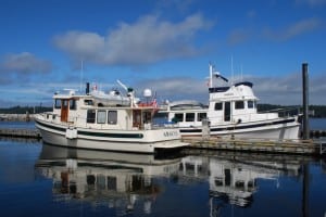 NOETA and Abacus at the Port McNeill Fuel Dock Marina.