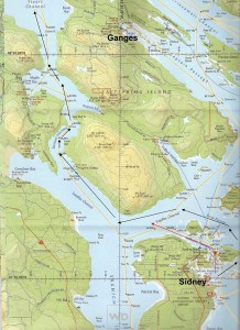 Our route from Sidney to Ovens Island took us up the "backside" - or west side - of Saltspring Island, through Sansum Narrows, and into Stuart Channel.  This is the faster route, particularly when we didn't need to call in at Ganges.