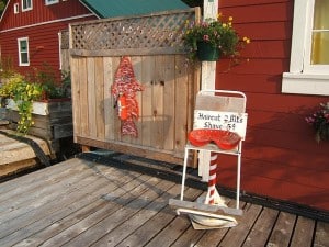 Sullivan Bay barber chair.  This probably came from a float community somewhere around here from many years ago.  In the first half of the 20th century, there were float communities so extensive that B.C. ferries stopped at them on regular routes.   Oftentimes, the float communities were hauled from one spot to another as the logging operations moved.