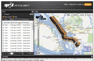 SPOT tracking of Flying Colours at 4PM, Tuesday, July 24, 2012.